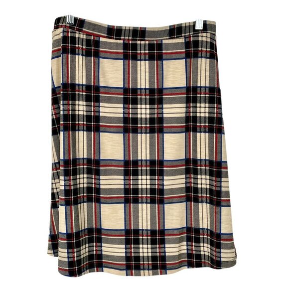 Le Lis Plaid A-Line Skirt XL Stretch Elastic Waist Pockets • Preppy Grunge Twee - Picture 4 of 13
